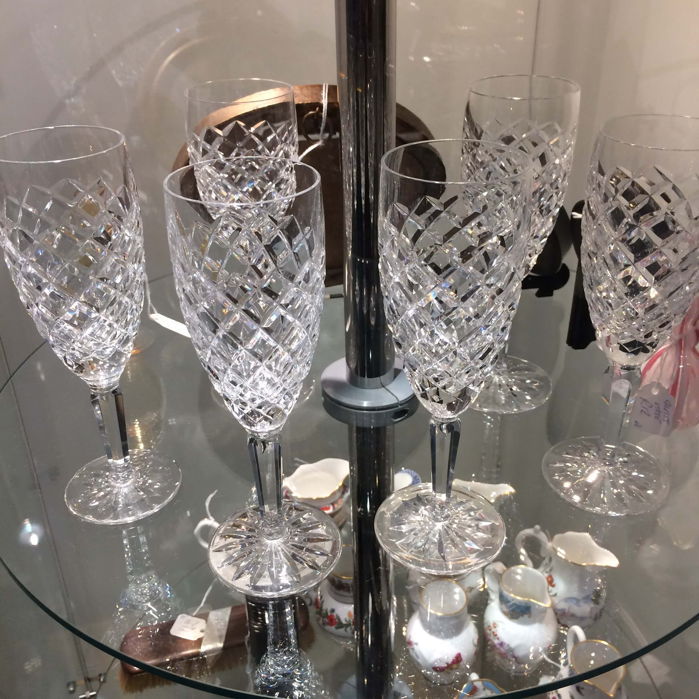 Set 6 Webb Crystal Hock Glasses